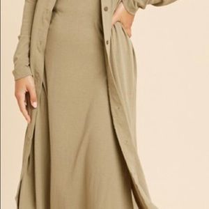 Wishlist Midi Knit Dress w/Cardigan - Olive